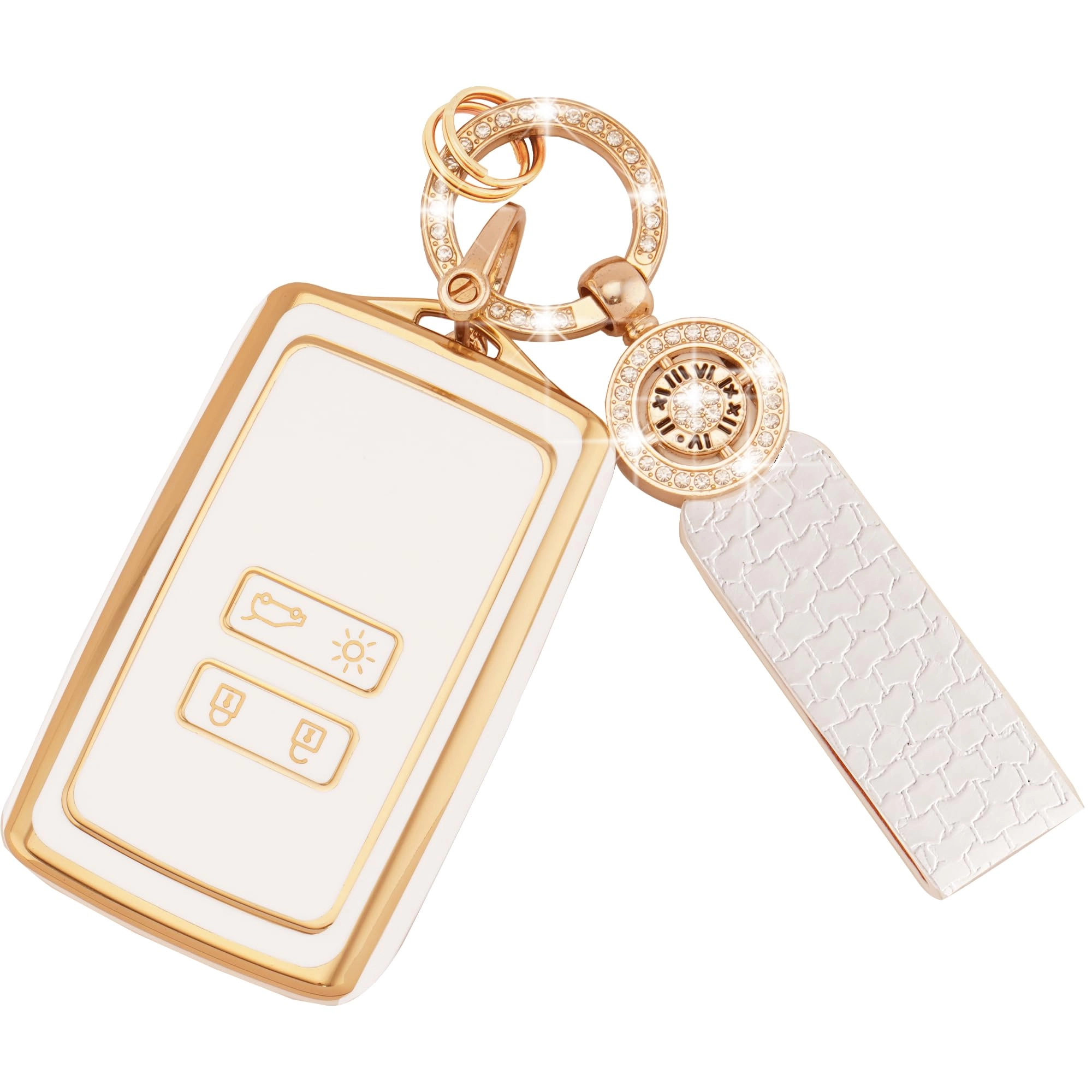 koaudb Car Key Cover - Compatible with Re-nault Clio Megane Koleos Kadjar Talisman Captur Espace Dacia Duster 4 Buttons