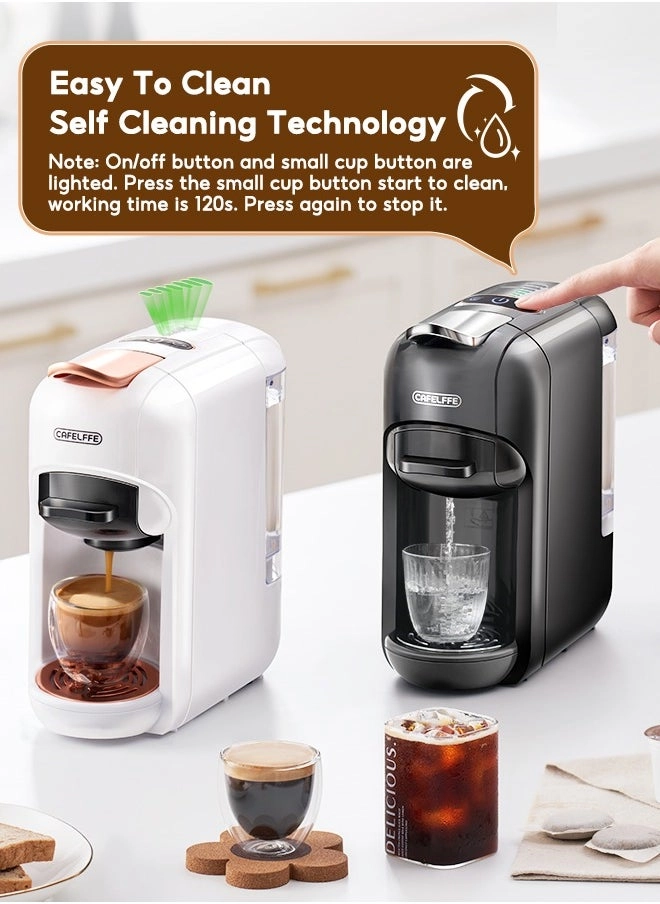 5-in-1 Automatic Capsule Coffee Machine - Hot & Cold, 7-Level LED, Multi-Capsule Compatible