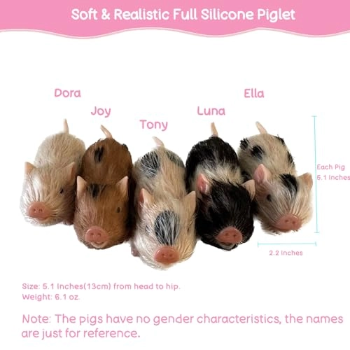 Piglet Tony 13 cm Silicone - Pink miniature