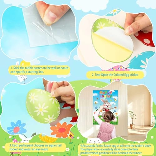 Pin The Tail on The Bunny Activity Sticker Book 24 pcs