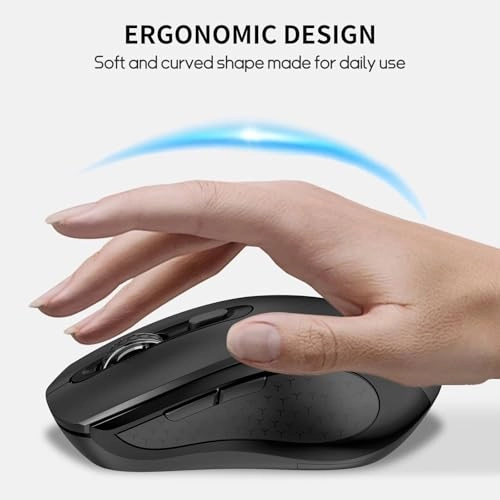 Rechargeable Ergonomic Silent Mouse with 2.4GHz USB Receiver - Wireless
