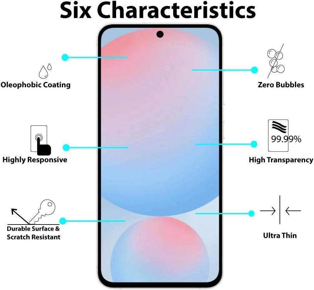 HD Clear Tempered Glass Screen Protector for Samsung Galaxy S24