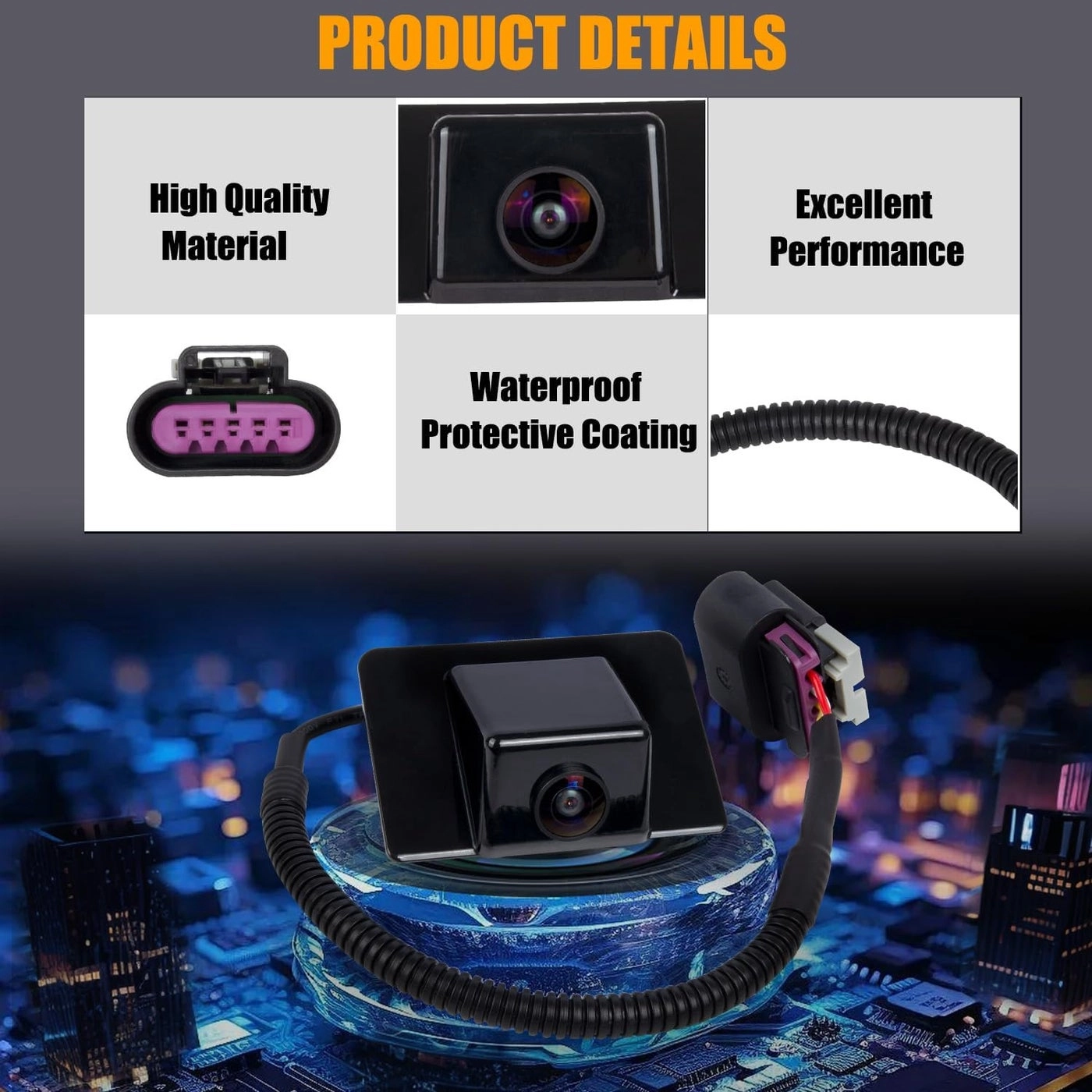 590-076 - Rear View Backup Camera 170° ultra-wide Waterproof