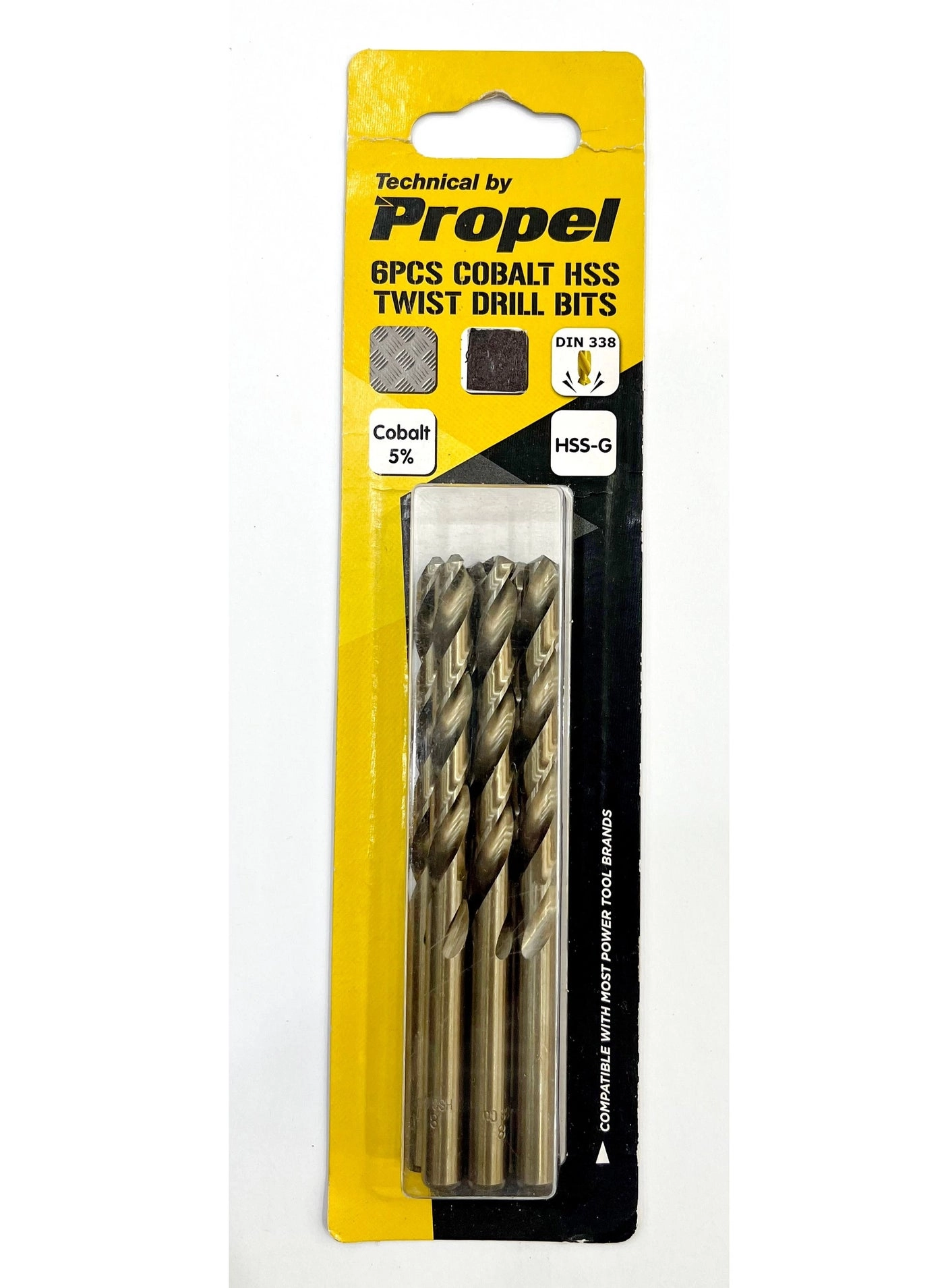 Kingroy Cobalt HSS Drill Bits - cobalt, molybdenum, and tungsten 6pc/card 5.0 x 86mm