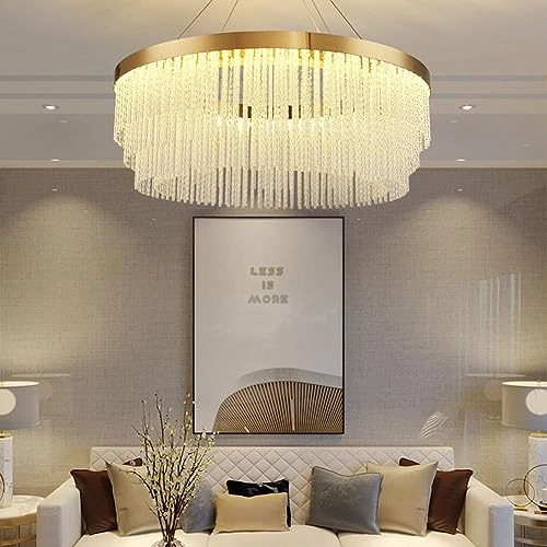 Crystal Chandelier - Golden tricolor light 100*38*30cm