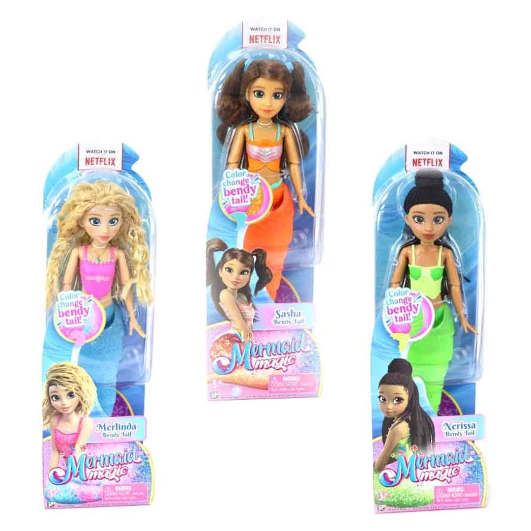 Carrefour Mermaid Magic Doll - 9-inch color-changing fin