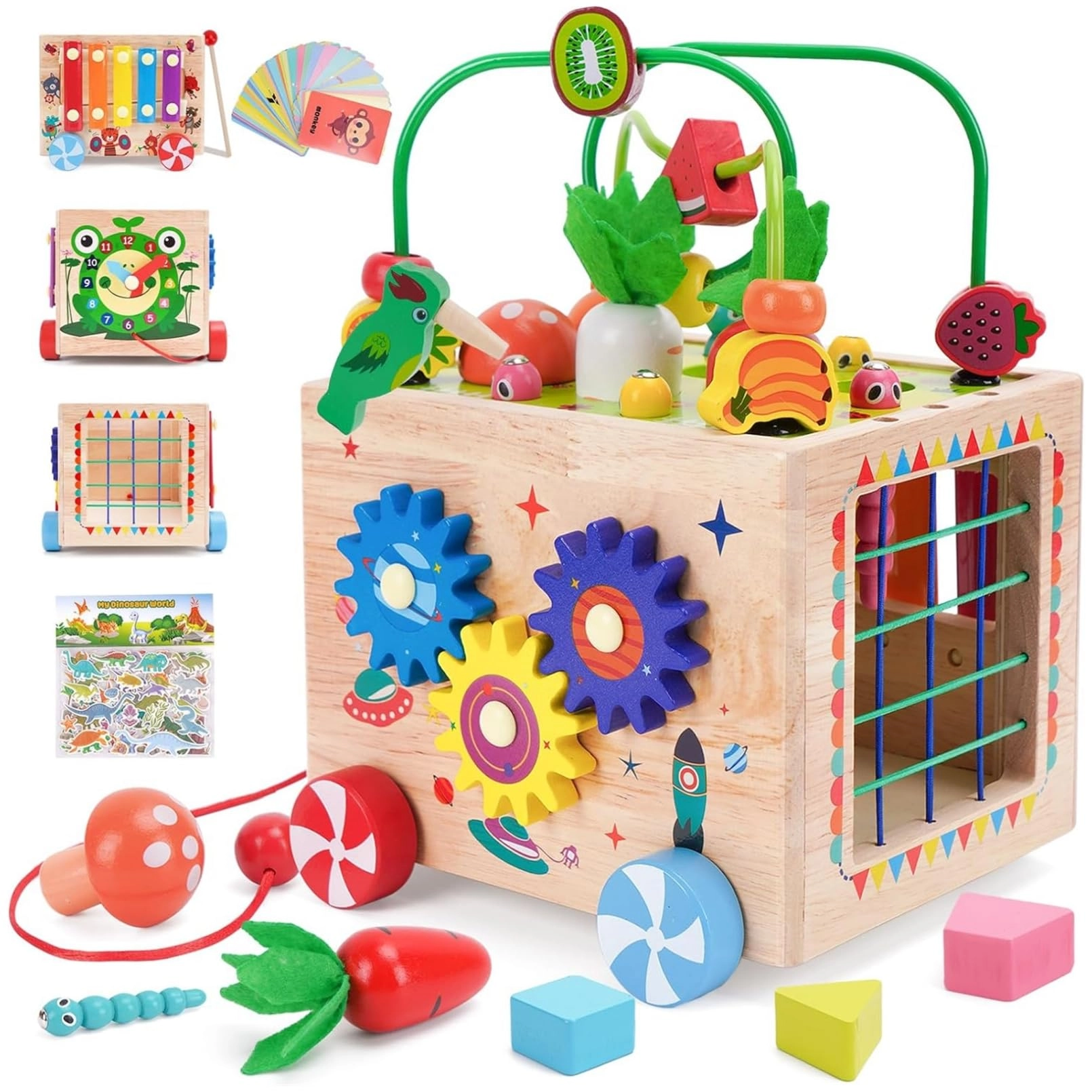 AM ANNA Wooden Activity Cube - 2 - 12 months