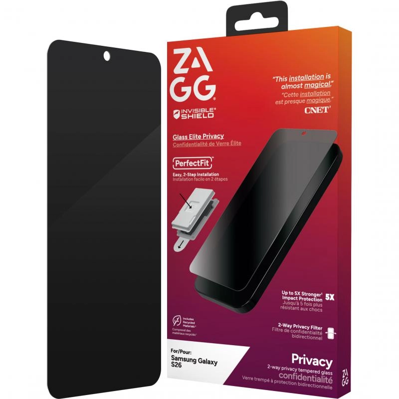 ZAGG Privacy Glass Screen Protector for Samsung Galaxy S26