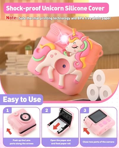 instant print camera for kids - 1080P 8MP