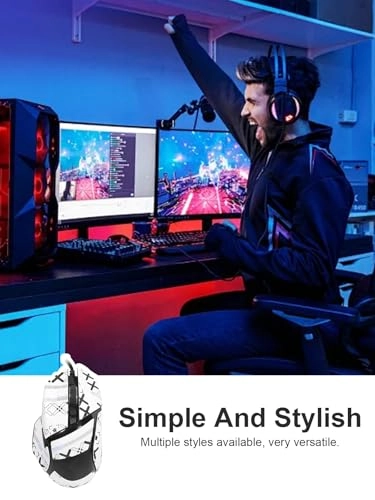 Mouse Anti-Slip Grip Tape for Razer Basilisk V3 Pro - White printed pattern Self-Adhesive