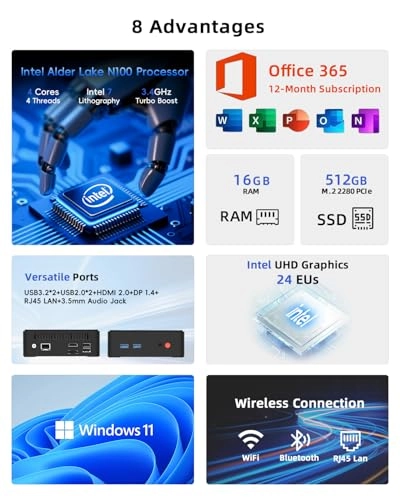 Mini PC - N100 16GB 512GB