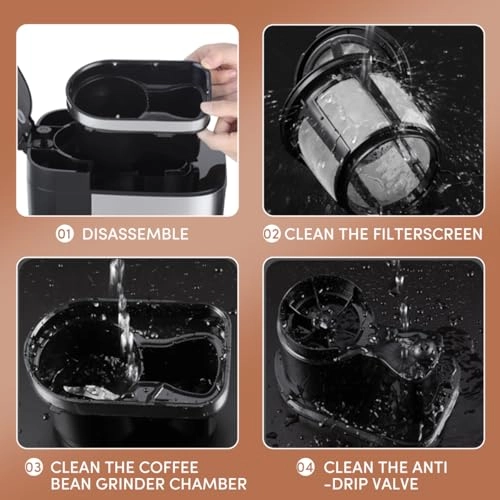 Drip Coffee Machine - 1 L Built-in Grinder