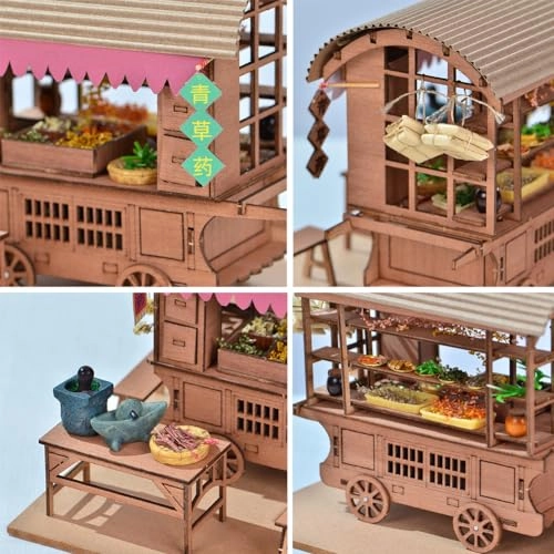 3D Wooden Puzzle Bookshelf Insert - Library of Books 1:24