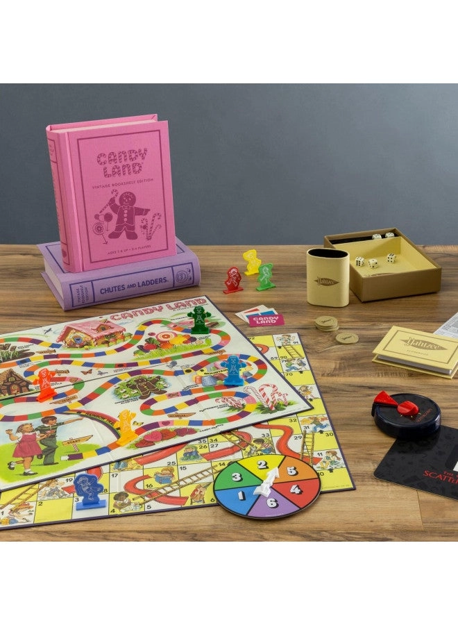 Scrabble + Monopoly + Clue + Boggle + Yahtzee + Catch Phrase + Scattergories + Chess + Sorry! + Candy Land + Chutes and Ladders + Mystery Date + The Game of Life + Taboo + Connect Four