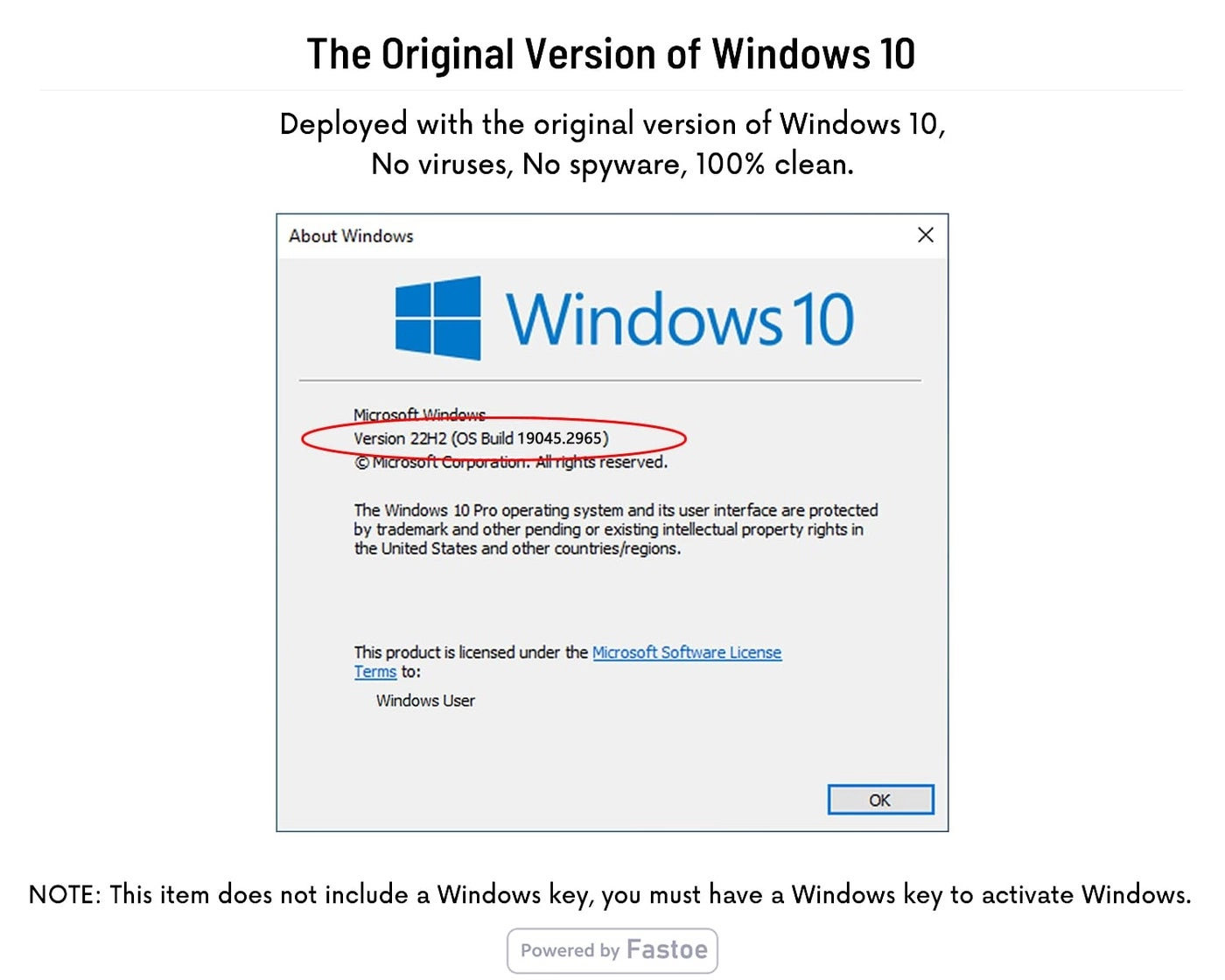 Bootable USB Flash Drive - for Windows 10 Pro 32/64 Bit