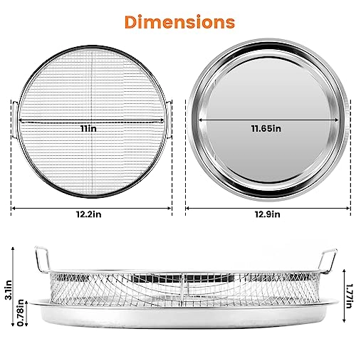 Air Fryer Basket - Stainless Steel 2 Pieces