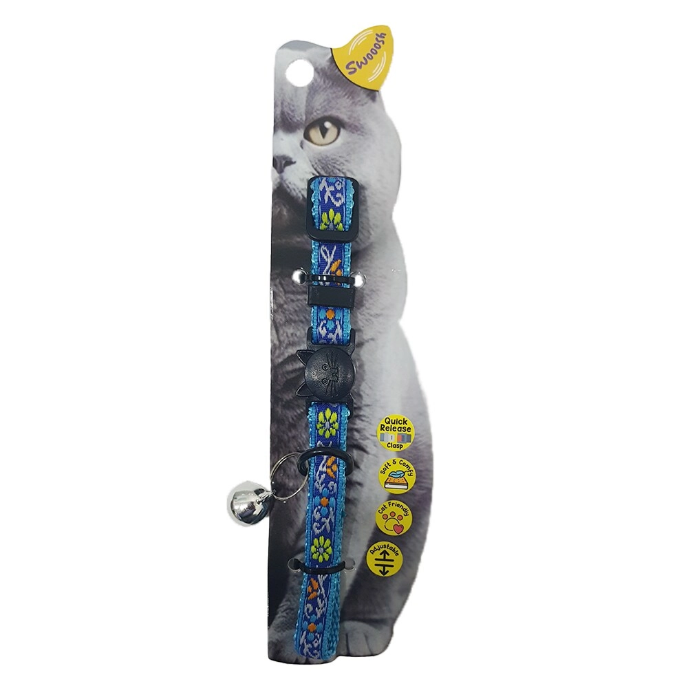 Pet Corner Trading LLC Swooosh Flowericious Flower Safe Cat Collar - C-10mm 18/28cm Cat