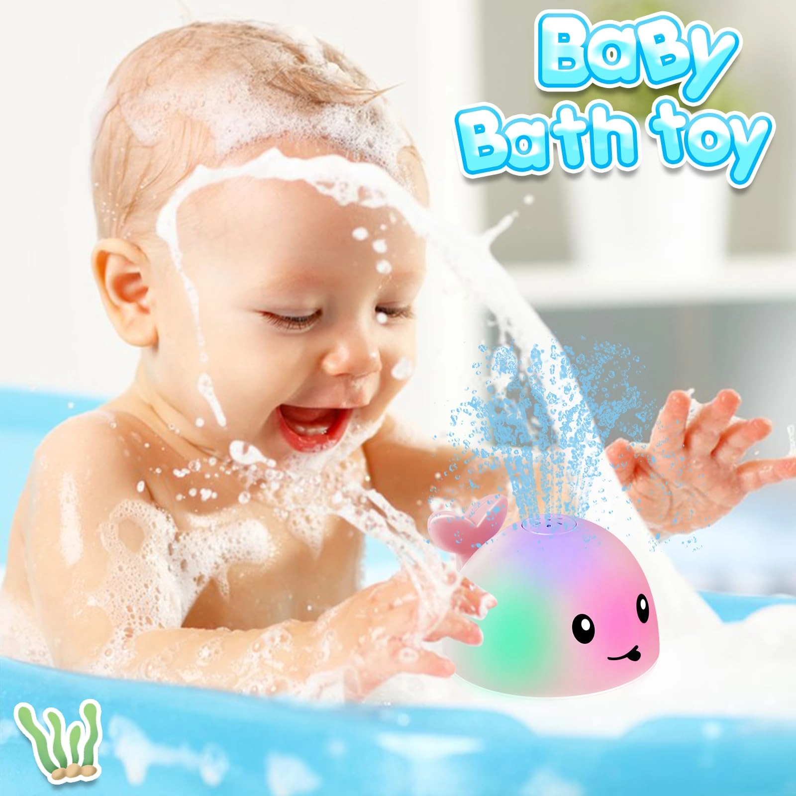 Whale Bath Toy - Light Up Rechargeable Sprinkler