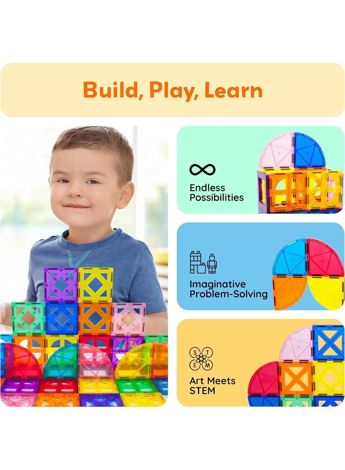 Magnetic Tile Rocket Set - 36 pcs