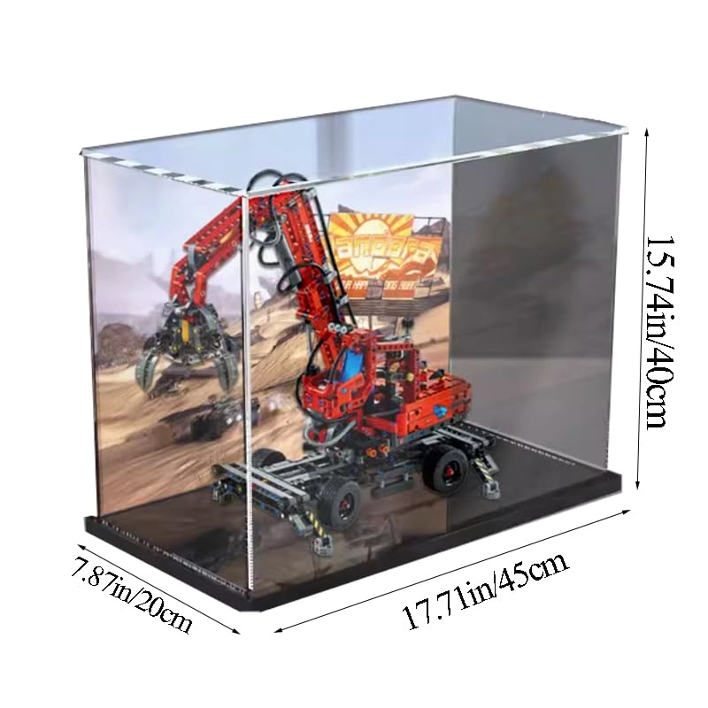 Technic Acrylic Display Case (42144) - Black Bottom+background 17.71x7.87x15.74in