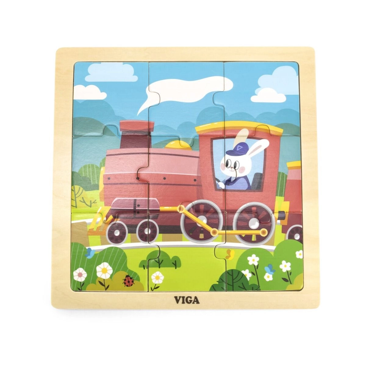 VIGA Train Wooden Puzzle (SW-44631) - 9 pcs