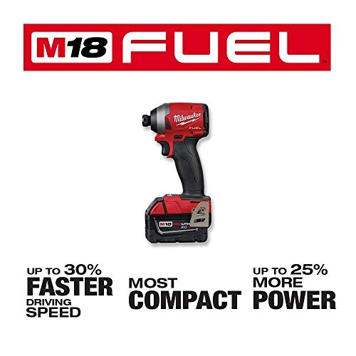 M18 FUEL 1/4" Hex Impact Driver + M18 REDLITHIUM XC5.0 - 5.0Ah + M18 & M12 Multi-Voltage Charger + Belt Clip + Bit Holder + Carrying Case