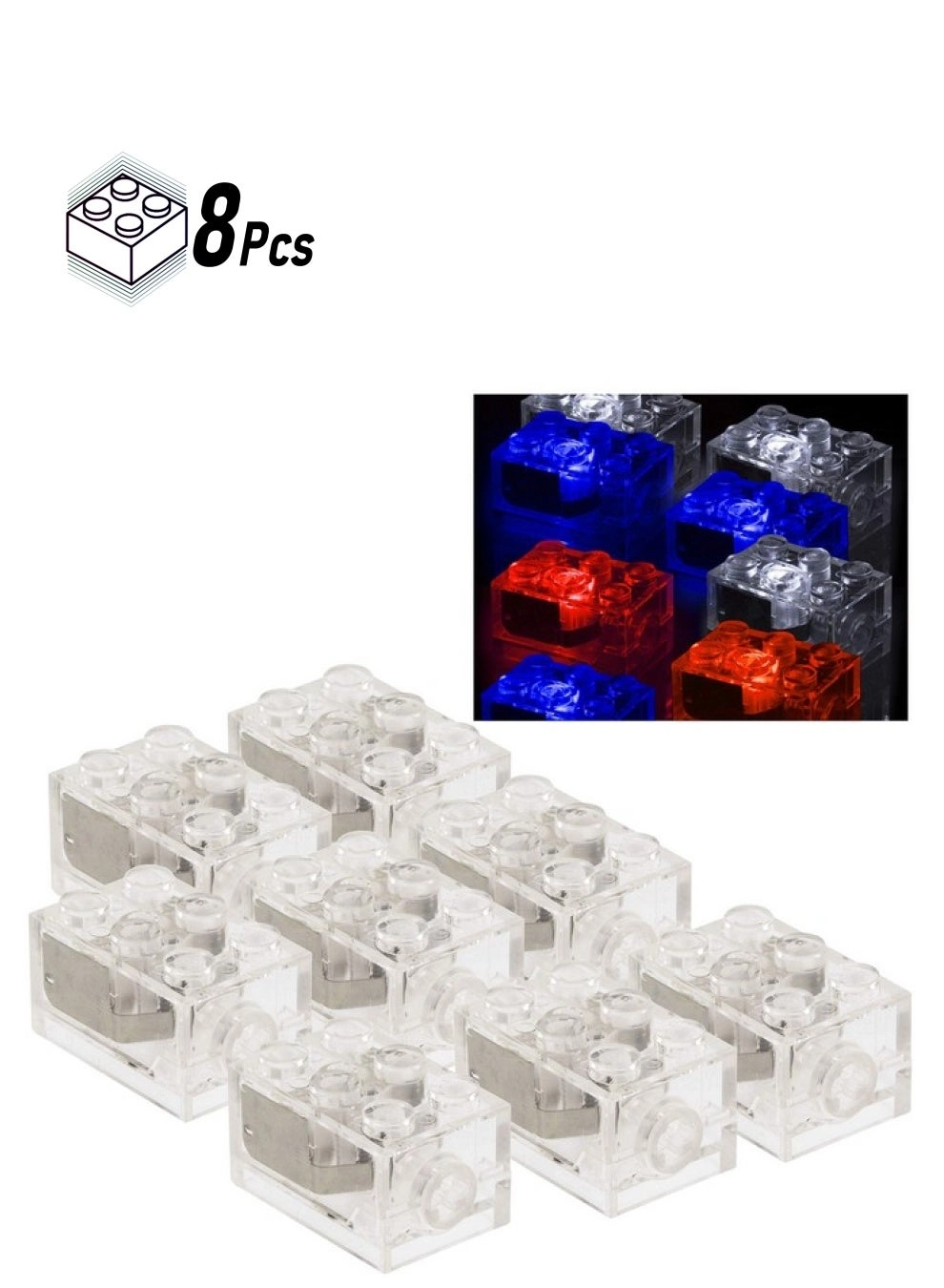 Light Up Building Blocks - 8pcs