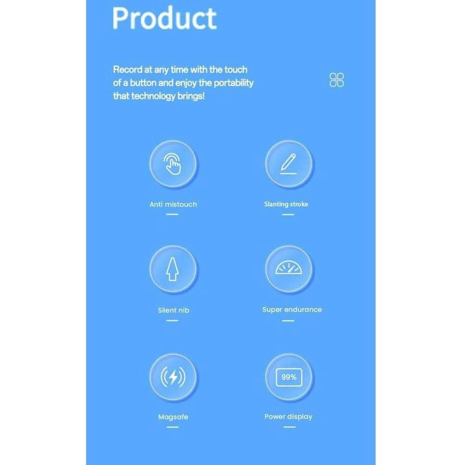 Palm Rejection Magnetic iPad Pencil