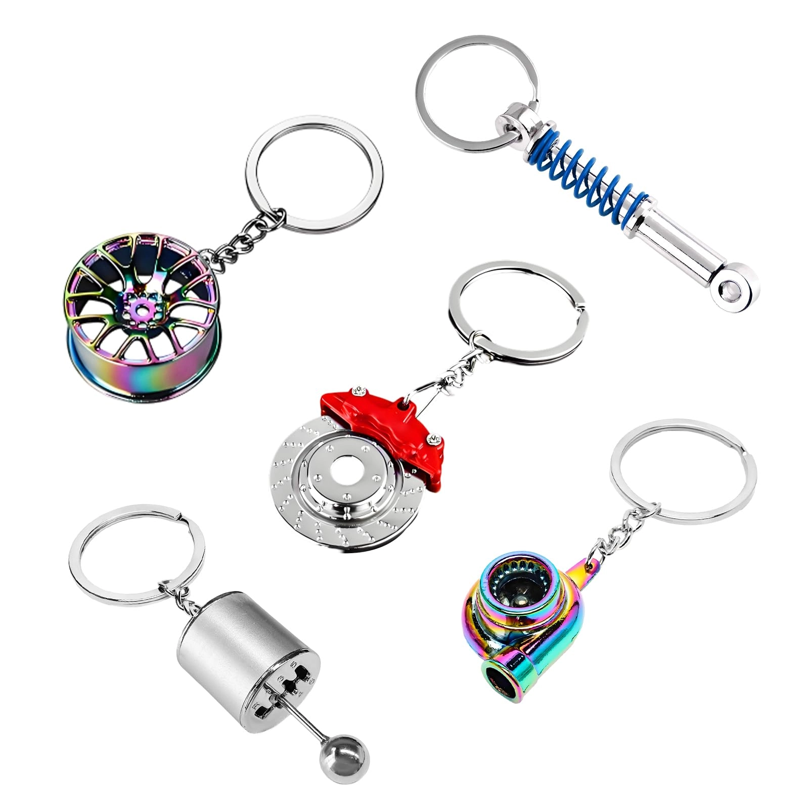 Car Parts Model Key Chains Set