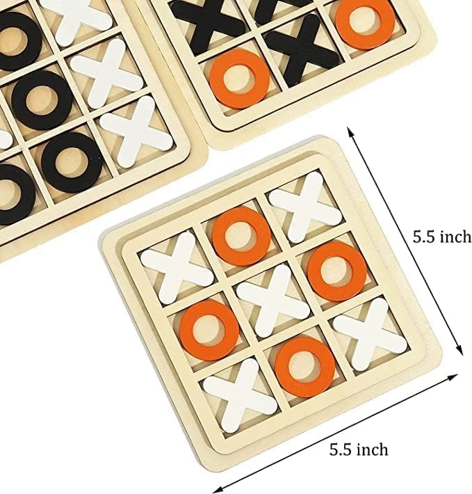 Wooden XO Puzzle Tic Tac Toe Game - 36 months - 10 years 3 pieces