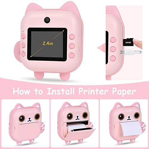 Instant Print Camera - 2.4-inch 12MP 1080P