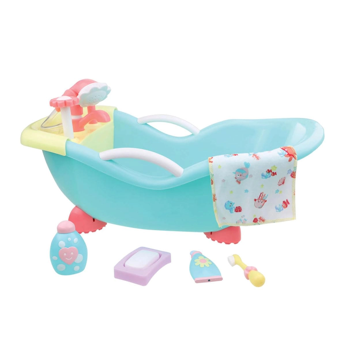 JC Toys Group, Inc. for Keeps Playtime! - Fits Dolls up to 16" Blue/Pink Bath Set
