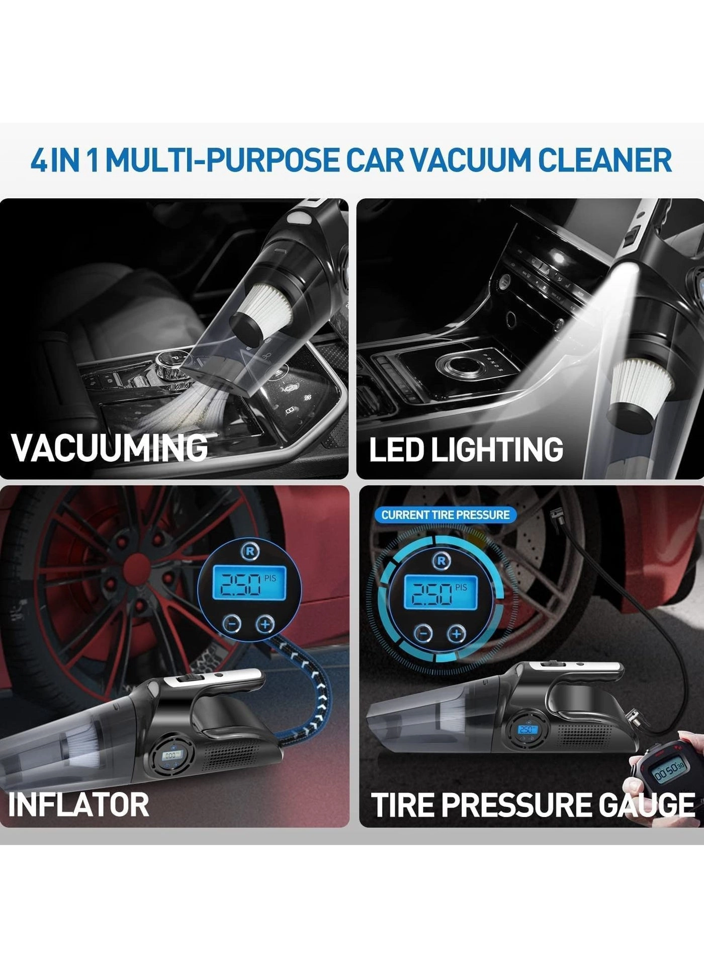 Handheld Vacuum Cleaner - 120W 12V 13 FT Cord