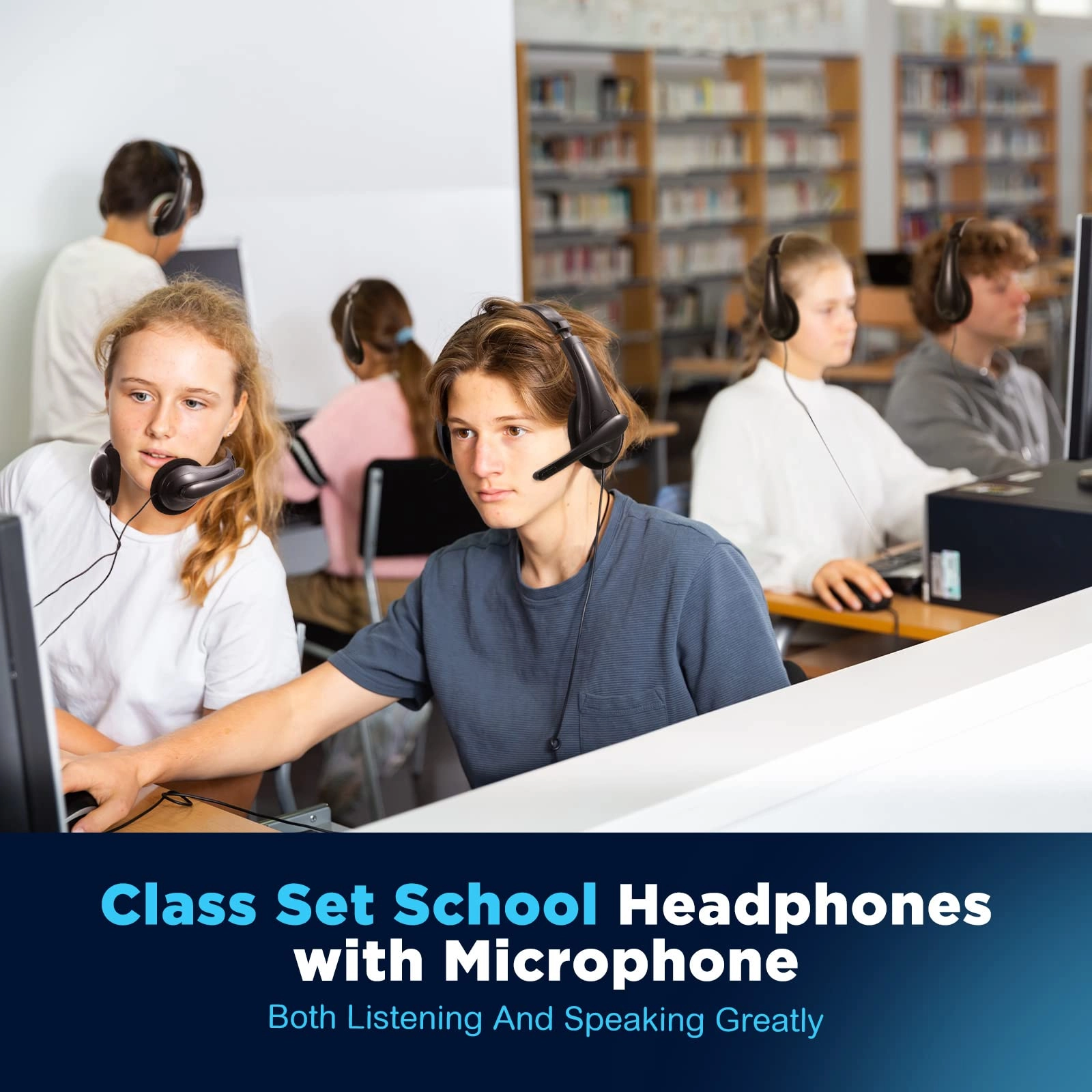 20 Pack Bulk Classroom Headphones Wired Headphone