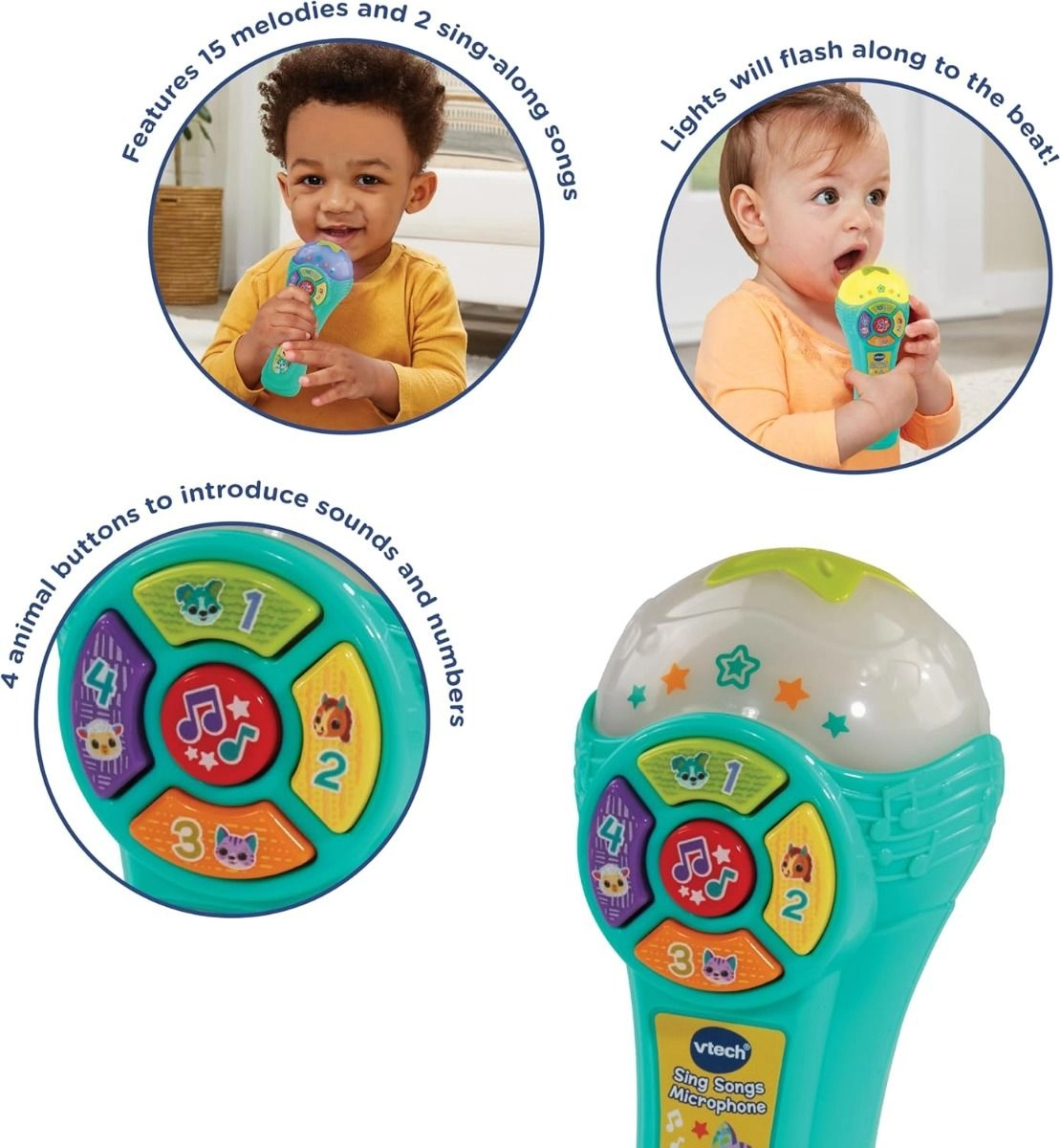 Singing Sounds Microphone - 15 Built-in Sing-Along Songs Suitable for 2 to 6 years