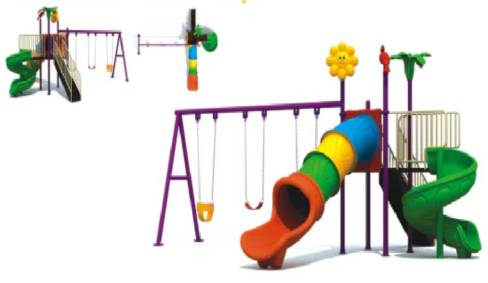 Mega Kids Flower Playsets - Swings And Slide Multi Colour
