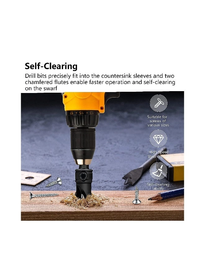 Countersink Drill Bit Set - Hss 5 Piece 3/8"