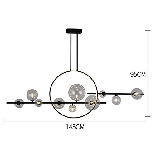 Bubble Decorative Hanging Lighting Fixture - Black clear glass 10