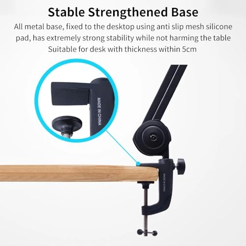 GMS-03 - Desktop Microphone Stand Adjustable Foldable Arm 50+50cm