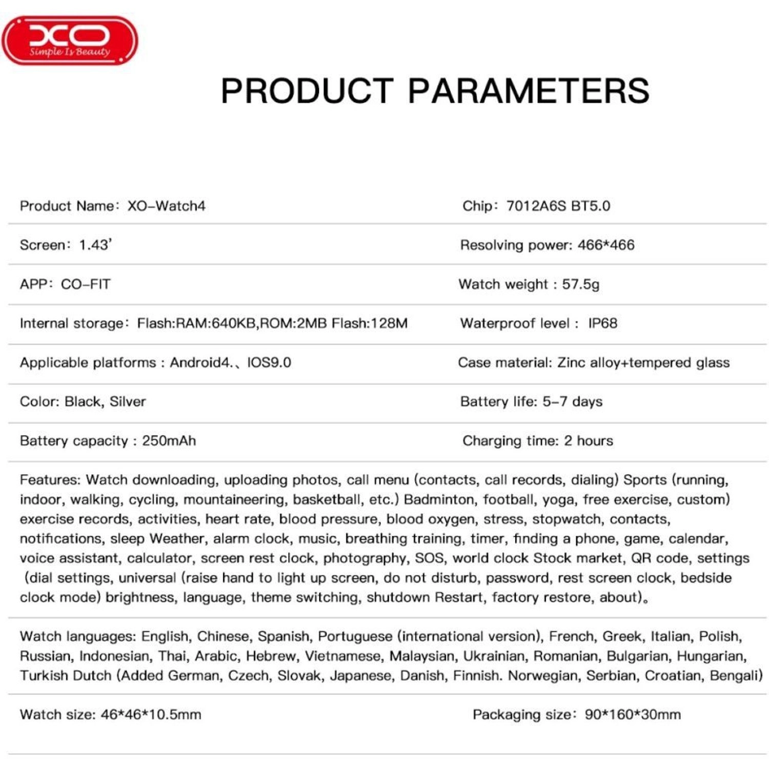 Watch 4 46mm Zinc Alloy