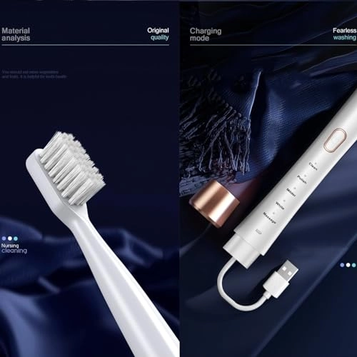 Ultrasonic Electric Toothbrush - 6 Brush Heads 5 Modes 60 Days