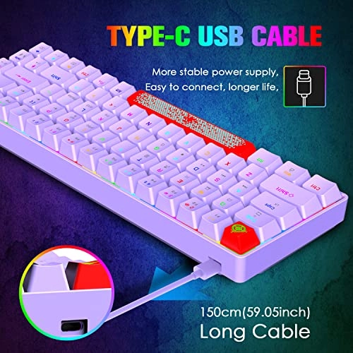 60% Mechanical Gaming Keyboard and Mouse Combo - 68 Key Usb