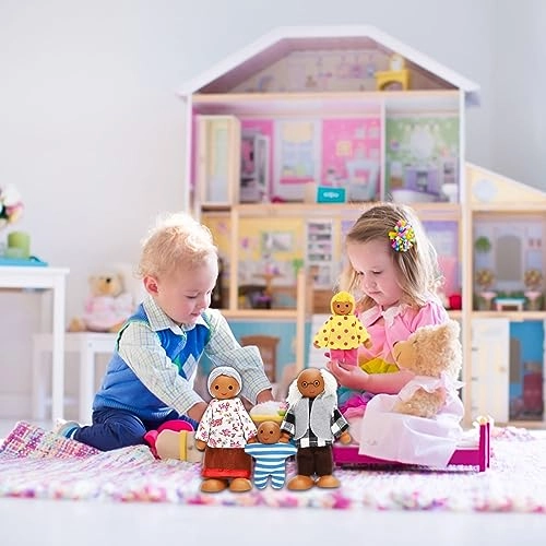 Cute Girl Dolls - 6 Pieces Wood Ages 3+