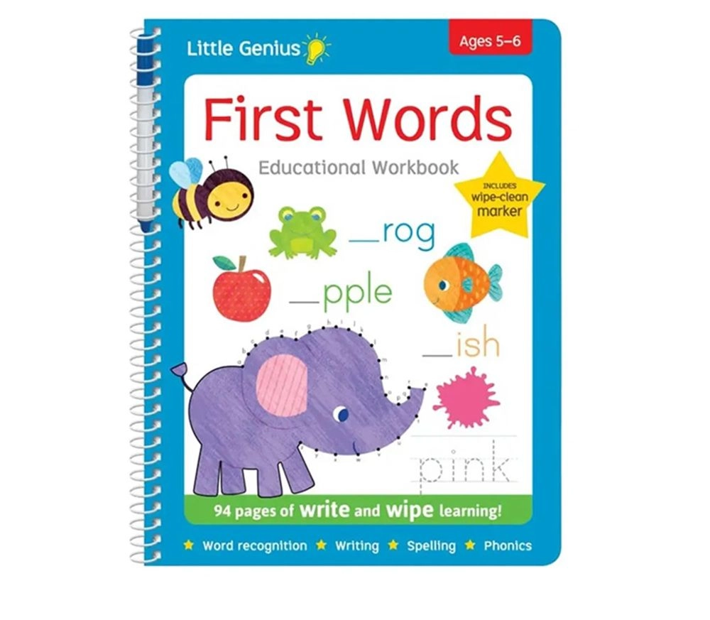 Edu Fun Little Genius Write And Wipe First Words - 5+