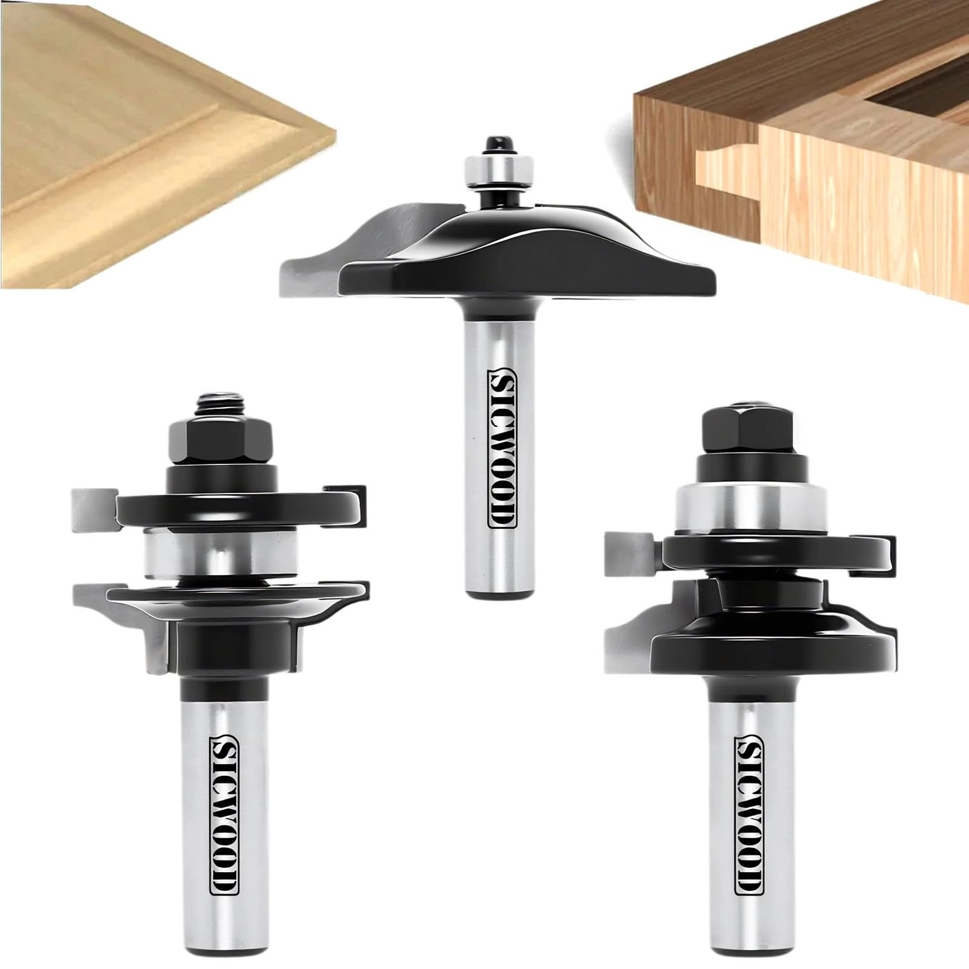 SICWOOD Raised Panel Router Bits - 1-5/8" 1/2 3PCS