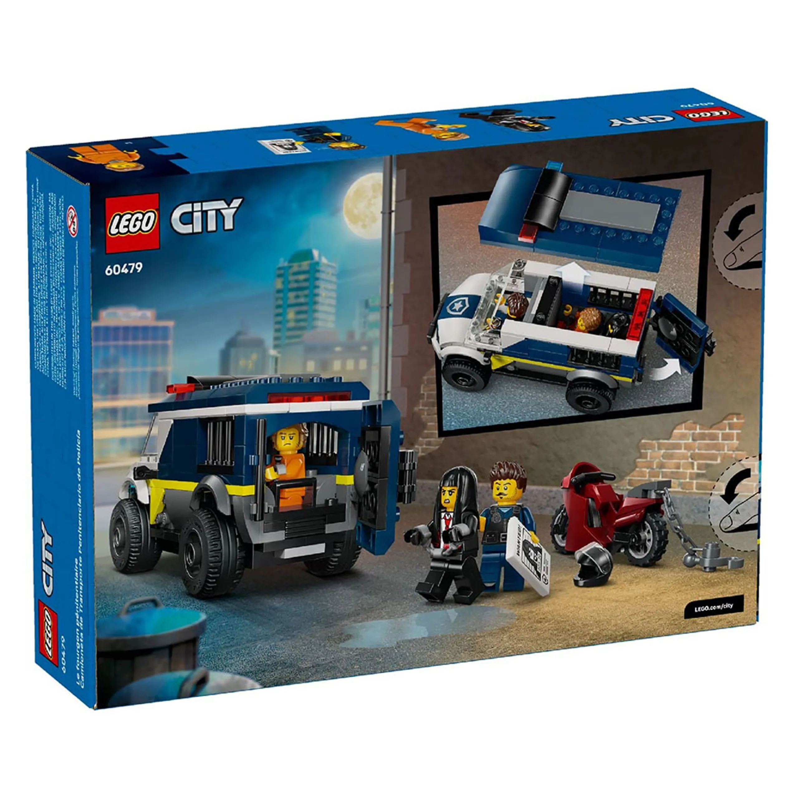 City Police Prisoner Transport Van (60479) - 3 Minifigures Motorbike