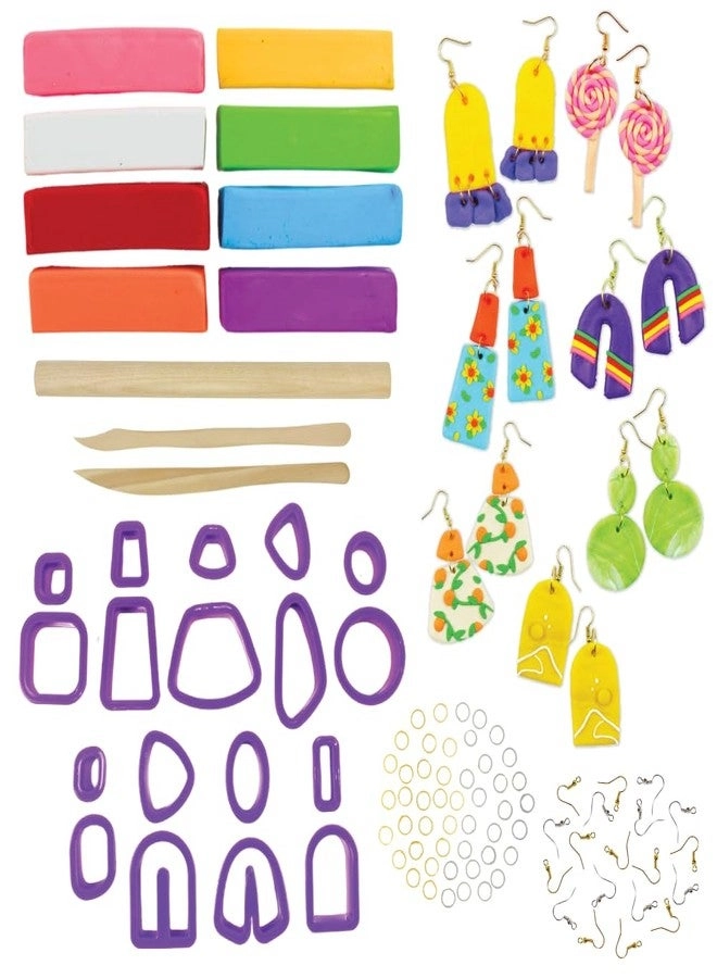 Asian Hobby Crafts Polymer Oven Bake Clay Jewellery Making Set - 8 Colors Non Air Dry