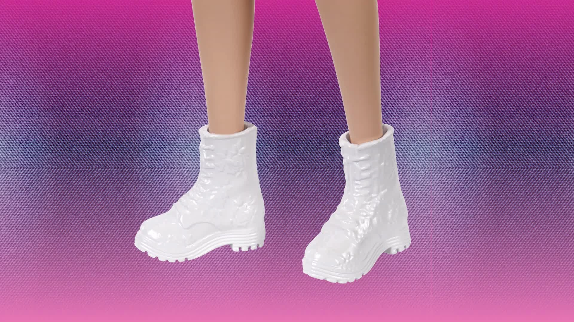 Barbie Fashionistas #160 - Long Brunette Hair Patterned Orange Dress Ages 3+