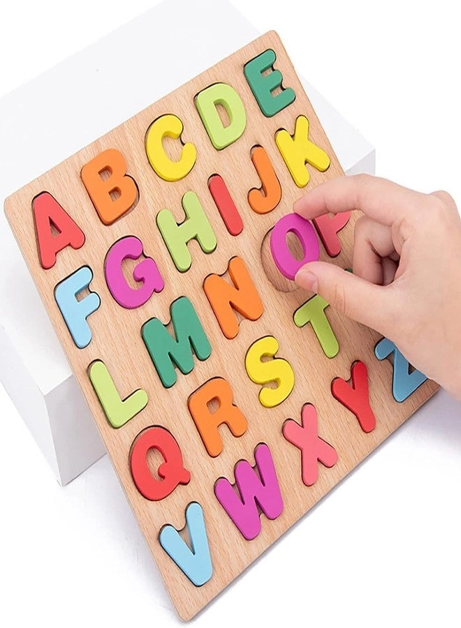 Wooden Alphabet Numbers and Shapes Puzzle Set - 3 pieces