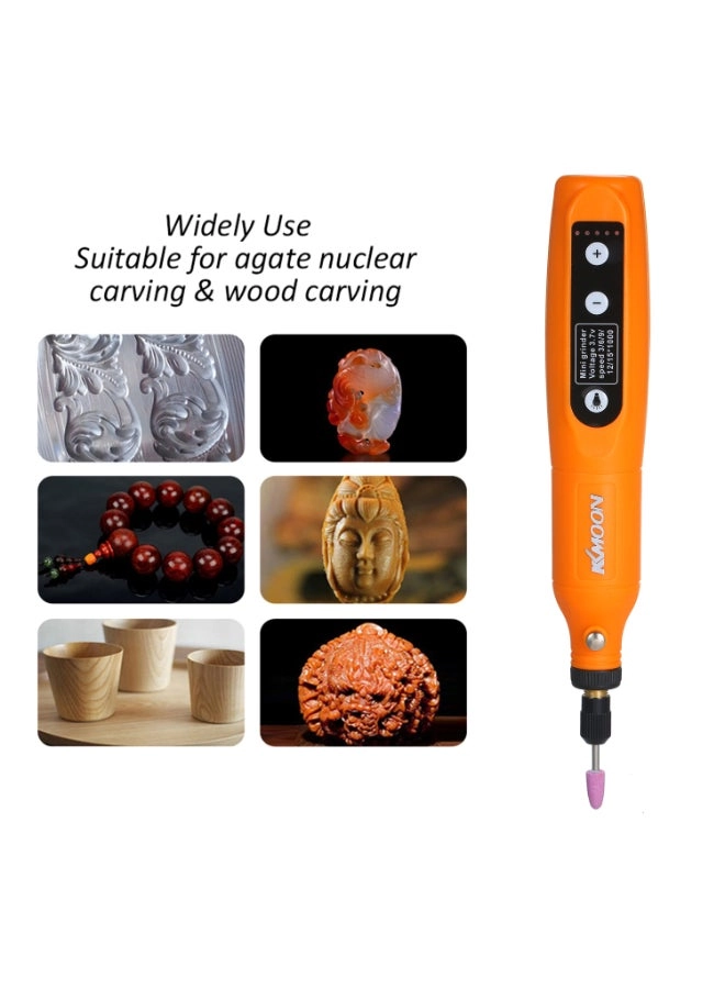 Mini Electric Grinder - 5-Speed Orange 8x3.25 cm